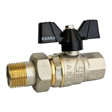Кран кульовий з американкою KARRO PREMIUM 1" (чорний метелик) {28/7} KARRO 1057217
