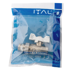 Кран кульовий з американкою ITAL 3/4""антипротікання" (білий метелик) прямий {64/8} ITAL 1055569