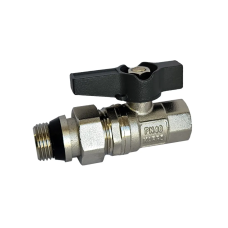 Кран кульовий з американкою KARRO UNO  1/2" з антипротиканням (чорний метелик) {140/14} KARRO 1056610