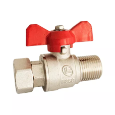 Кран кульовий прямий з накидною гайкою KARRO 1/2" (червоний метелик) {120/10} KARRO 1009818