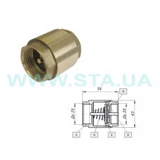 Зворотний клапан із лат. шток   1" STA/NoName {75} STA 1001369