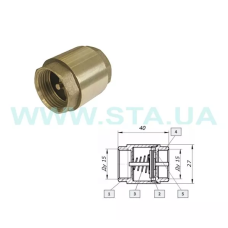Зворотний клапан із лат. шток    1/2" STA/NoName {200} STA 1001364
