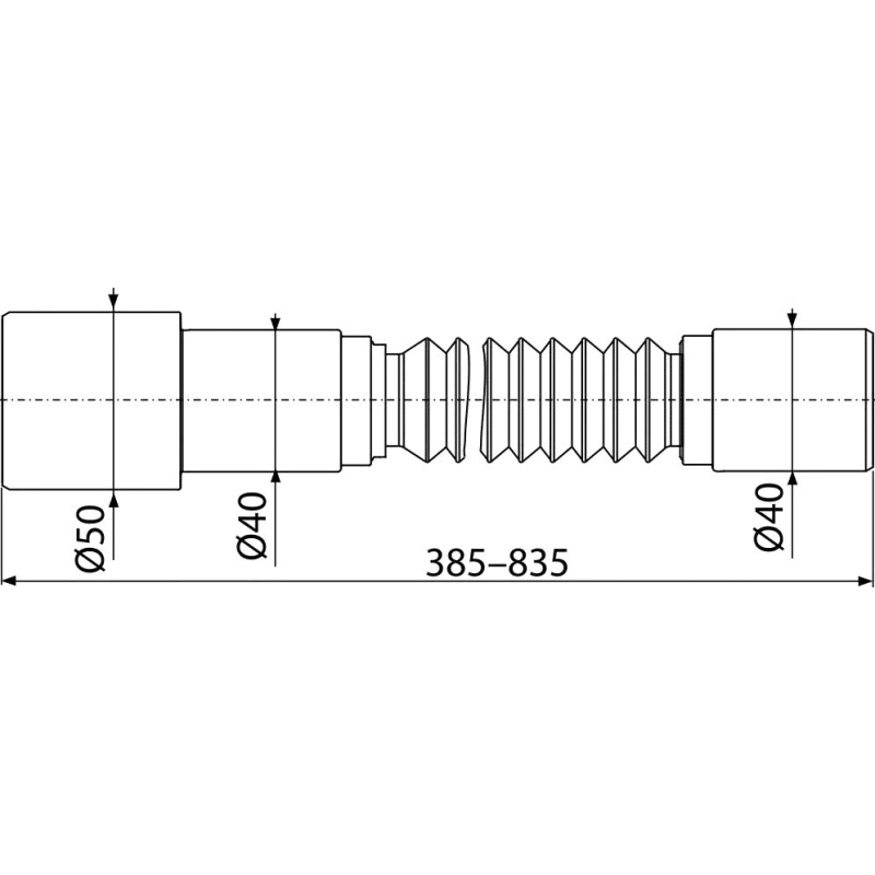 A795 Гофра 40*40/50 385-835 {100} ALCA 1056569