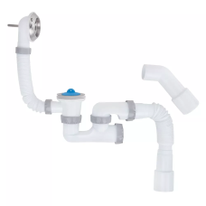 B1012 ванна з ревізією 1 1/2*40, перелив, гофротруба 40*40/50 + патрубок 135º {30} ITAL 1048539