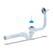 Сифон для ванни ANI-plast Е156 з випуском 1 1/2" з переливом, з гнучкою трубою 375 x 40/50 ANI 1013744