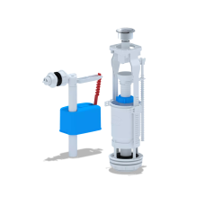 Набір для бачка унітазу ANI-plast WC6050M з боковим підведенням G1/2", з пластиковим штуцером, кнопка метал, хром ANI 1008117