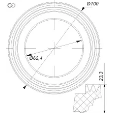 АС-01.18К.ЗП Прокладка Ø100 внут.-62,4,вис-23,3мм {70} SOLOPLAST 1003877