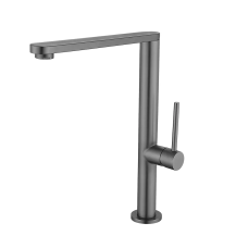 EKO4G-01 GUNGREY  кухня одноваж. вис. поворот. вилив нерж. сталь гайка Ø25 (гангрей)**{10/1} WEZER 1047281