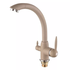 F4399-20 кухня одноваж. під фільтр вис.гусак лат.корп. гайка Ø35 (бежевий) {10} РОЗПРОДАЖ 1033922