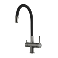 G4398-39 кухня під осмос одноваж. вис. силікон. вилив лат. гайка Ø35 (чорний/гангрей) {8/1} GAPPO 1055874