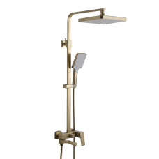 F2476-3 душ. система 3х функц. поворот. вилив-перимикач лат. корпус Ø35 (сатин золотий) {4/1} FRAP 1055640