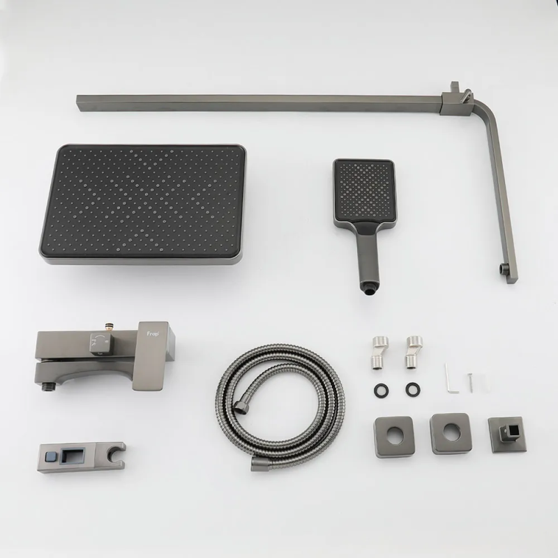 F2476-9 душ. система 3х функц. поворот. вилив лат. корпус Ø35 (гангрей) {4/1} FRAP 1055764