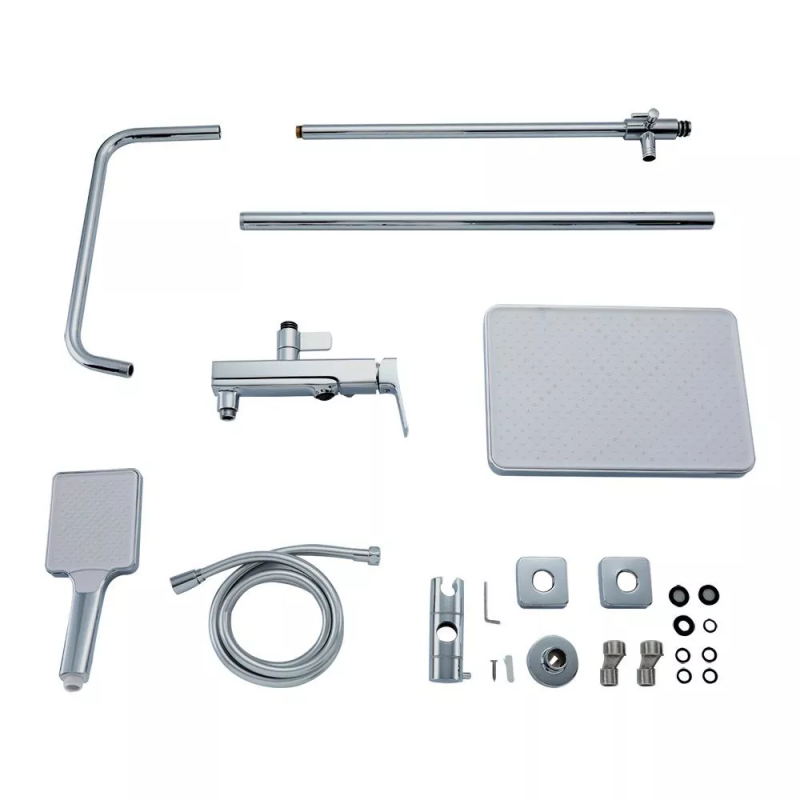 F2484  душ. система 3х функц. одноваж. поворот. вилив лат. корпус Ø35 (хром) {4/1} FRAP 1047610