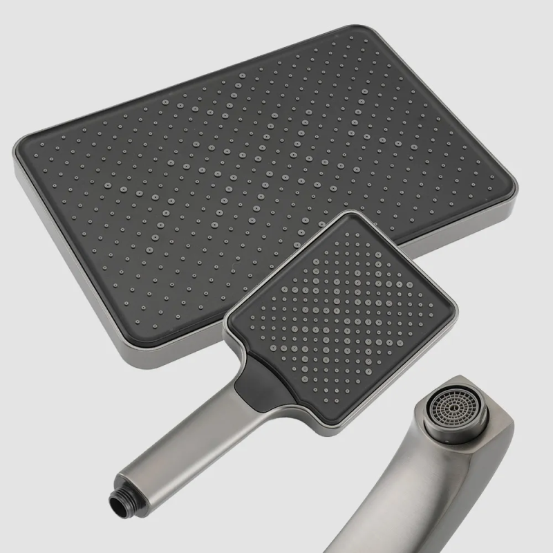 F2476-9 душ. система 3х функц. поворот. вилив лат. корпус Ø35 (гангрей) {4/1} FRAP 1055764