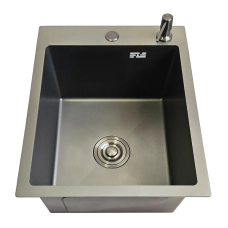 ID 4050-MGR мийка одинар.400x500x215мм (3.0/0.8мм) сифон, дозатор, кошик PVD GRAPHITE matte {1/1} ITAL 1056403