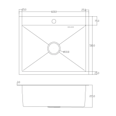 ID 6050 -G мийка одинар.600x500x215мм,  (3.0/0.8мм), сифон, дозатор, кошик, PVD  Grey {1/1} ITAL 1047326