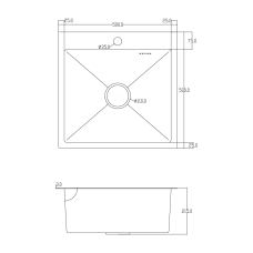 ID 5050-G мийка одинар.500x500x215мм, (3.0/0.8мм), сифон, дозатор, кошик, PVD Grey {1/1} ITAL 1047321