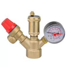 Гр. безп. STA 1" ялинка (передохр.клап.(3 Bar) 1/2" + манометр 1/4" + воздуховід. 3/8")  {28/1} STA 1010875