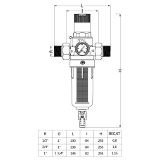 Фільтр промивний ITAL з ред. тиску  3/4" для гарячої води латунь {8} ITAL 1055652