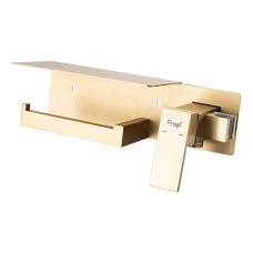 F2076-3 душ гігієнічний з бумаготримачем та полицею Ø25 (сатин золотий) {10/1} FRAP 1055639