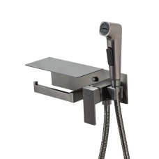 F2076-9 душ гігієнiчний лат. корпус з поличкою та папероутримувачем Ø25 (гангрей) {10/1} FRAP 1055762