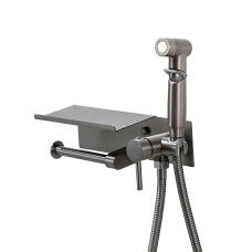 F2075-19 душ гігієнiчний лат. корпус з поличкою та папероутримувачем Ø25 (гангрей) {10/1} FRAP 1055781