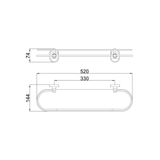 Скляна поличка Frap F1907-1, 520 мм, хром FRAP 1037727