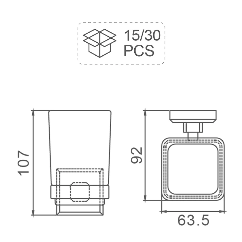 G3806 склянка з тримачем зубних щіток (латунь) хром {30} GAPPO 1046769