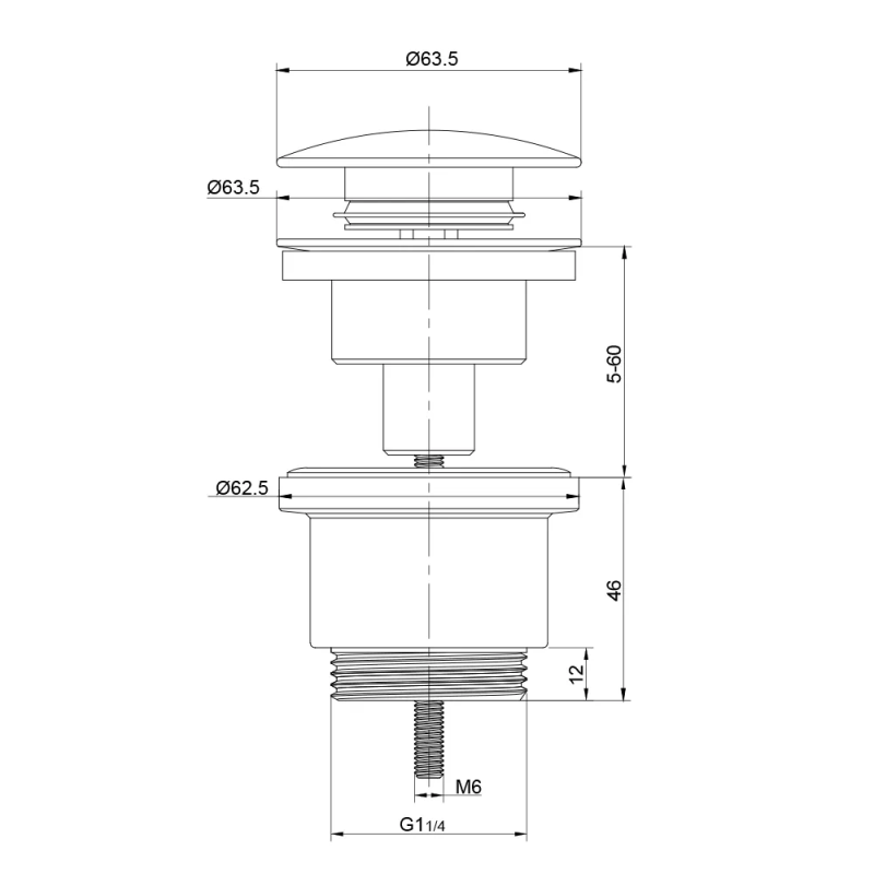 F62-4 донний клапан автомат Ø41мм 1 1/4 (коробка) (бронза) {50/1} FRAP 1056162