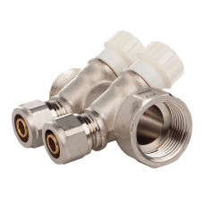 Колектор з вентильними кранами та фітингом FADO 1" x 16x2 (KVO12)