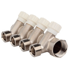 Колектор з вентильними кранами під євроконус FADO 1" x3/4"x4 (KVE14)