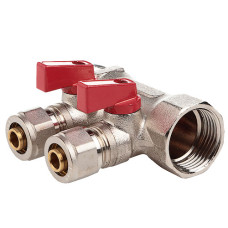 Колектор з шаровими кранами та фітингом FADO 3/4" x 16x2 (KSO02)