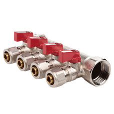 Колектор з шаровими кранами та фітингом FADO 3/4" x 16x4 (KSO04)