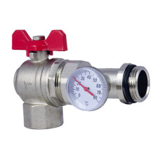 Кран кульовий FADO кутовий з термометром 1" (KU30)