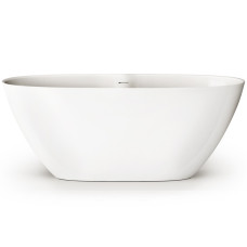 VAPERL/00 Perla Ванна окремостояча 160см з литого (штучного) каменю, з інтегрованим сифоном, колір білий глянець