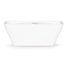 VAQUA/00 QUADRO Ванна окремостояча 159см з литого (штучного) каменю, з інтегрованим сифоном, колір білий глянець