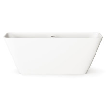 PAA VAQUAS/00 QUADRO Ванна окремостояча 159см з литого (штучного) каменю Silkstone, з інтегрованим сифоном, колір білий мат