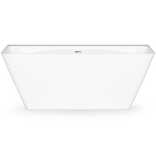 PAA VAQUAWA/00 QUADRO WALL Ванна пристінна 160см з литого (штучного) каменю, з інтегрованим сифоном, білий глянець
