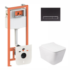 Інсталяція для унітазу 3 в 1 Qtap Nest + унітаз з сидінням, з панеллю змиву (QT05335170W0133M425M08V1091MB)