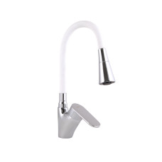 Змішувач для кухні Lidz Tani 007F3 з гнучким виливом (k40) LDTAN007F3WCR40423 White / Chrome