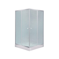 Набір Lidz Душова кабіна Wawel SC80x80.SAT.LOW.FR, скло Frost 4 мм + піддон Mazur (LWASC8080SATLOWFR2SET)