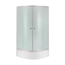 Душова кабіна Lidz Latwa SC80x80.SAT.MID.FR полукругла, скло Frost 4 мм + Душовий піддон KAPIELKA ST80x80x26, з панеллю (LLSC8080SATMIDFR2SET)