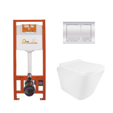 Інсталяція для унітазу 4 в 1 Qtap Nest + унітаз із сидінням Qtap Tern Ultra Quiet, з панеллю змиву (QT1733052EUQW45156)