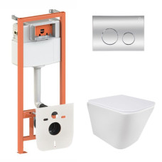 Інсталяція для унітазу 4 в 1 Qtap Nest + унітаз із сидінням Qtap Tern Ultra Quiet з панеллю змиву (QT1733052EUQW45158)