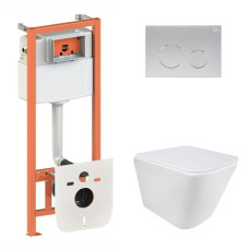 Інсталяція для унітазу 4 в 1 Qtap Nest + унітаз із сидінням Qtap Tern Ultra Quiet з панеллю змиву (QT1733052EUQW45159)