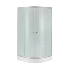 Душова кабіна Lidz Latwa SC80x80.SAT.LOW.FR, скло Frost 4 мм + Lidz Душовий піддон KAPIELKA ST80x80x15 (LLASC8080SLFSET)