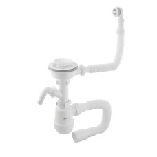 Polmark Сифон для мийкм 3 1/2"x40 с різьбовим випуском 40x40/50 і гнучк. переливом PM 40 SF 20 25 EW (EW)