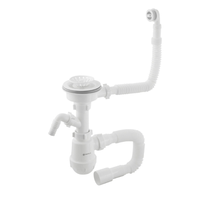 Polmark Сифон для мийкм 3 1/2"x40 с різьбовим випуском 40x40/50 і гнучк. переливом PM 40 SF 20 25 EW (EW)