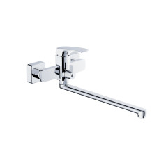 Змішувач для ванни Qtap Tern з довгим поворотним виливом (з душовим гарнітуром) QTTER260CRM47587 Chrome
