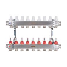 Колектор з витратомірами (нерж.) 1" х9 Icma № К073
